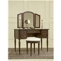 Warm Cherry Vanity, Mirror and Bench