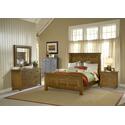 OUTBACK QUEEN SIZE PANEL BED, NIGHTSTAND, DRESSER, & MIRROR