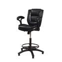 Dawson Upholstered Adjustable Back Stool-black Vinyl