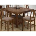 Saddle Brown Oak Finished Square Counter Height Table W/ Butterfly Leaf