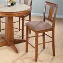 Saddle Brown Oak Finished Tapered Back Stool    (set Of 2)