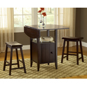 Wenge Drop Leaf Pub With Stools 3pc