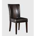 Brown Faux Leather Parsons Chair