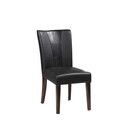 Black Faux Leather Parsons Chair