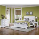 Naples Queen Bed, Night Stand, and Chest with White Finish