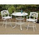Biscayne 3PC Bistro Set Bistro Table & Two Cushioned Stools
