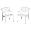Biscayne Arm Chair Pair White Finish