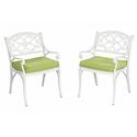 Biscayne Arm Chair Pair White Finish with Cushion