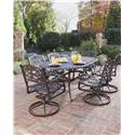 Biscayne 7 Piece Dining Set With Table And Six Swivel Arm Chairs