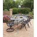 Malibu 7 Piece Dining Set With Oval Dining Table, Four Arm Chairs And Two Swivel Chairs