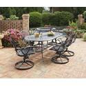 Malibu 7 Piece Outdoor Dining Set With Oval Dining Table And Six Swivel Arm Chairs
