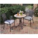 3 Piece Bistro Set With Fishtail Tile Bistro Table And 2 Laguna Slope Arm Chairs