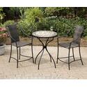 3PC High Top Bistro Set Marble High Top Bistro Table and Two Laguna Bistro Stools