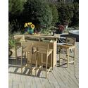 Bali Hai Bar Cabinet and Four Bar Stools