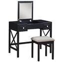 Anna  Vanity W/stool-blk