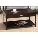 Earvin Espresso Finished Rectangle Cocktail Table 