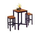 Bar Table With Veneer Top & Bar Stools