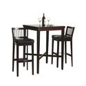 Pub Table and Bar Stools with Metal Stretcher