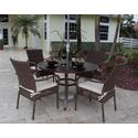 Grenada Patio 5 Piece Slatted Table and Arm Chair Set