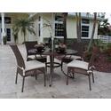 Grenada Patio 5 Piece Slatted Table and Side Chair Set