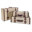 Set of 3 Antique Ivory Suitcases
