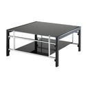 Gloss Black and Gloss Silver Square Cocktail Table