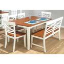 Antique White Rub-thru / Toffee Brown Finished 6-Piece Dining Set