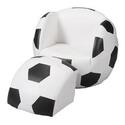 Gift Mark Child's Upholstered Soccer Sports  Chair with Ottoman