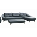 Contemporary Black Leather sofa/chaise