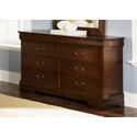 Carrington Cherry 6 Drawer Dresser