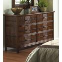 Polynesian Six Drawer Dresser