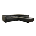 Lisa Modern Black Leather Sectional Sofa