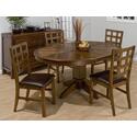 Wenatchee Falls Walnut Finished Round 5-Piece Dining Set W/Butterfly Leaf 