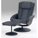 Black Vinyl Recliner & Ottoman