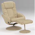 Microfiber Camel Recliner & Ottoman