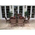 Grenada Patio 7 Piece Rectangular Slatted Table and Side and Arm Chair Dining Set
