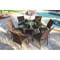 Grenada Patio 7 Piece Round Table and Side Chair Dining Set