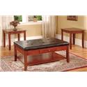 Faux Leather 3 Pack Tables with Drawer