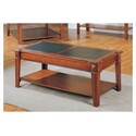 Cambridge Cherry/Faux Leather Cocktail Table