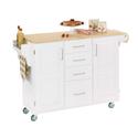 Wood Top On White Cabinet