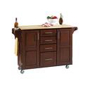 Wood Top On Medium Cherry Cabinet