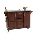 Stainless Steel Top On Medium Cherry Cabinet