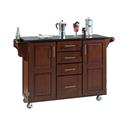 Black Granite Top On Medium Cherry Cabinet