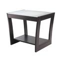 Radius End Table with Frosted Glass and Curved Legs
