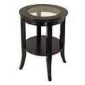 Genoa End Table, Glass Inset, one shelf