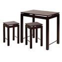 Linea 3pc Pub Kitchen Set, Island Table with 2 Stools