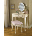 Off-White Vanity, Mirror and Bench
