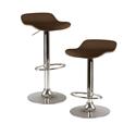 Kallie set of 2 Air Lift Adjustable Stool, Natural Wood Veneer Top and Metal Base