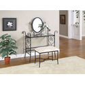 Garden District Matte Black Vanity, Mirror and Bench