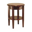 Concord Round End Table with Drawer and Shelf